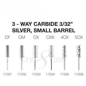 Cre8tion 3-Way Carbide Silver, Small Barrel 3/32"
