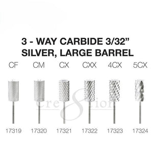 Cre8tion 3-Way Carbide Silver, Large Barrel 3/32"