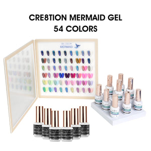 Cre8tion Mermaid Gel 0.5oz - Full Set 54 colors w/ 6 Top Diamond 0.5oz & 1 Color Chart — Cre8tion Nail Color Chart Wholesa...