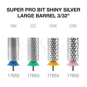 Cre8tion Super Pro Bit Shiny Silver Large Barrel 3/32"
