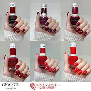 Chance Matching Duo 0.5oz - 36 Colors #109 - #144 - Roses Are Red... Collection w/ 2 set Color Chart