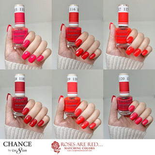 Chance Matching Duo 0.5oz - 36 Colors #109 - #144 - Roses Are Red... Collection w/ 2 set Color Chart