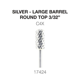 Cre8tion Silver Carbide- Large Barrel-Round Top- 3/32"