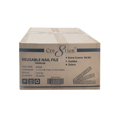Cre8tion Nail File JUMBO Zebra Grit - USA Standard