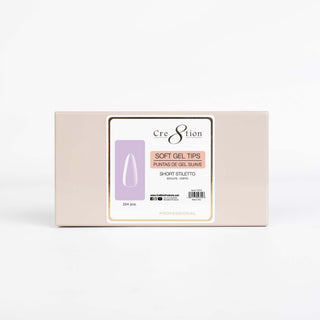 Cre8tion Soft Gel Tips - Stiletto Short Mini Box 224pcs