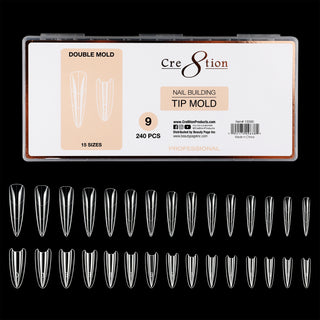 Cre8tion Nail Building Tip Double Mold 09 240pcs - Stiletto
