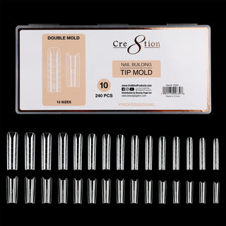 Cre8tion Nail Building Tip Double Mold 10 240pcs - Square
