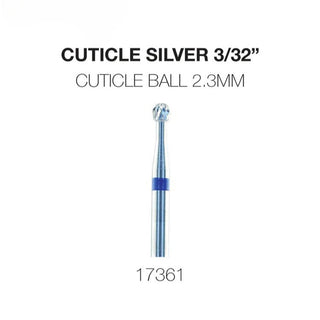 Cre8tion Cuticle Ball Carbide Bit 2.3mm, Silver 3/32"
