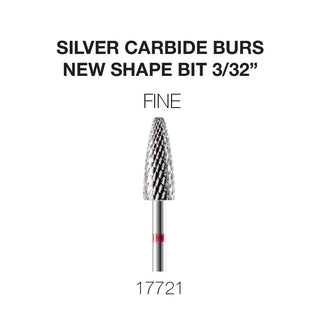 Cre8tion Silver Carbide Burs - New Shape Bit - Fine 3/32'