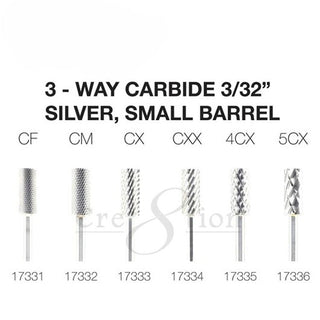 Cre8tion 3-Way Carbide Silver, Small Barrel 3/32"
