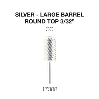Cre8tion Silver Carbide- Large Barrel-Round Top- 3/32"