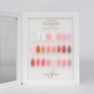 Cre8tion Gel Collection - Hema Free/TPO Free - Low Heat - Overlay/Builder Gel in Jar 24 Color Kit