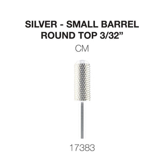 Cre8tion Silver Carbide- Small Barrel-Round Top- 3/32"