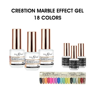 Cre8tion Marble Effect 0.5oz - Full Set 18 colors w/ 3 Top Diamond 0.5oz & 1 set Color Chart — Cre8tion Nail Color Chart W...