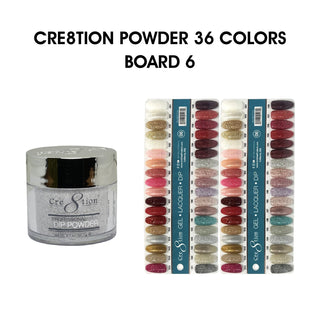 Cre8tion Matching Color - 36 colors Board 6 #181-#216 w/ 2 Color Chart
