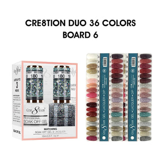 Cre8tion Matching Color - 36 colors Board 6 #181-#216 w/ 2 Color Chart