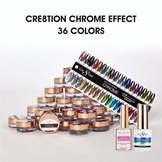 Cre8tion Chrome Nail Art Effect 1g - Full set 36 Colors (#01 - #36) w/ 1 Chrome Base & 1 Chrome Top 0.5oz — Cre8tion Chrom...