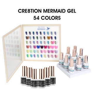 Cre8tion Mermaid Gel 0.5oz - Full Set 54 colors w/ 6 Top Diamond 0.5oz & 1 Color Chart — Cre8tion Nail Color Chart Wholesa...