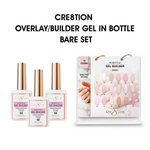 Cre8tion Gel Collection - Overlay/Brush on Builder 0.5oz Bare - Set 18 Colors w/ 1 Calendar Display