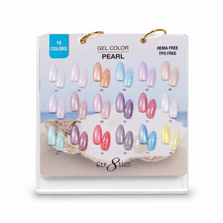 Cre8tion Pearl Gel 0.5oz - Full Set 18 colors w/ 1 Calendar Display