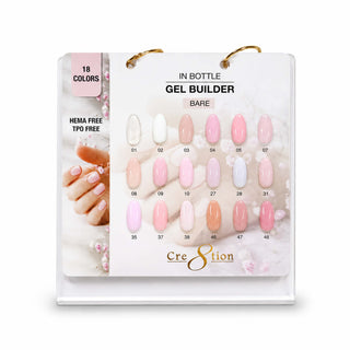 Cre8tion Gel Collection - Overlay/Brush on Builder 0.5oz Bare - Set 18 Colors w/ 1 Calendar Display