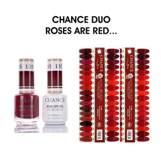 Chance Matching Duo 0.5oz - 36 Colors #109 - #144 - Roses Are Red... Collection w/ 2 set Color Chart — Cre8tion Nail Color...