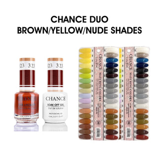 Chance Matching Duo 0.5oz - 36 Colors #289 - #324 - Brown/Yellow/Nude Shades Collection w/ 2 set Color Chart — Cre8tion Na...