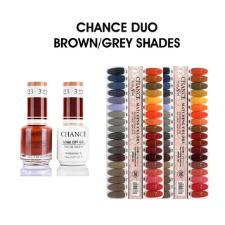 Chance Matching Duo 0.5oz - 36 Colors #181 - #216 - Brown/Grey Shades Collection w/ 2 set Color Chart — Cre8tion Nail Colo...