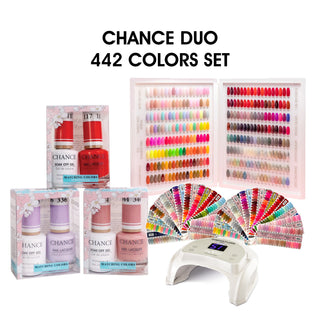 Chance Matching Color Gel & Nail Lacquer 0.5oz - Full Set 442 colors w/ 1 Cre8tion Signature White LED Lamp, 1 Booklet & 2...