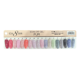 Cre8tion Color Chart - Fur Gel 18 Colors