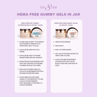 Cre8tion Hema Free Hard Gummy 3D Gel in Jar 1oz - Clear