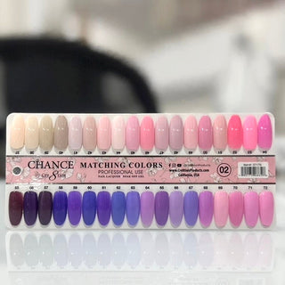 Chance Matching Duo 0.5oz - 36 Colors #037 - #072 - Pink & Purple Shades Collection w/ 2 set Color Chart