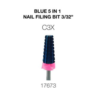 Cre8tion Blue 5 in 1 Nail Filing Bit 3/32"