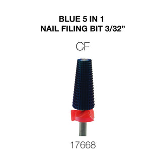 Cre8tion Blue 5 in 1 Nail Filing Bit 3/32"