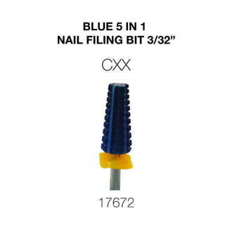 Cre8tion Blue 5 in 1 Nail Filing Bit 3/32"