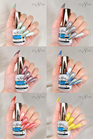 Cre8tion Pearl Gel 0.5oz - Full Set 18 colors w/ 1 Calendar Display