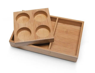Cre8tion bamboo spa tray for pedicure service.