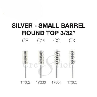 Cre8tion Silver Carbide- Small Barrel-Round Top- 3/32"