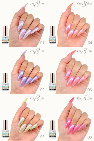 Cre8tion SeaShell Gel 0.5oz - Full Set 18 colors w/ 3 Top Diamond 0.5oz & 1 Calendar Display