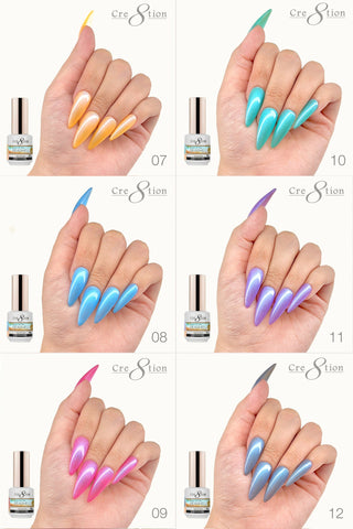 Cre8tion SeaShell Gel 0.5oz - Full Set 18 colors w/ 3 Top Diamond 0.5oz & 1 Calendar Display