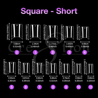 Cre8tion Special Shape Tip Square Clear - Short