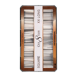 Cre8tion Special Shape Tip Square Clear - Extra Extra Long