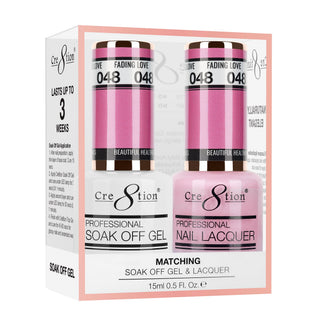 Cre8tion Matching Sets - 048 Fading Love duo gel and lacquer set