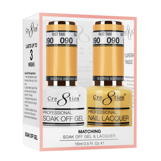 Cre8tion Matching Sets - 090 Fast Taxi duo gel and lacquer set