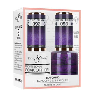 Cre8tion Matching Sets - 093 The Milky Way (Shimmery) duo gel and lacquer set