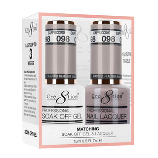 Cre8tion Matching Sets - 098 Cappuccino duo gel and lacquer set