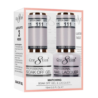 Cre8tion Matching Sets - 111 Cotton Candy duo gel and lacquer set