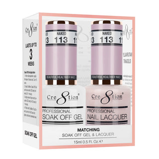 Cre8tion Matching Sets - 113 Naked duo gel and lacquer set