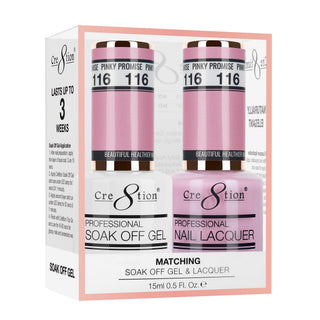 Cre8tion Matching Sets - 116 Pinky Promise duo gel and lacquer set