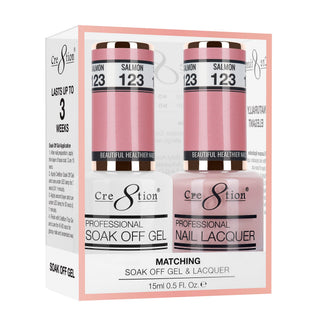 Cre8tion Matching Sets - 123 Salmon duo gel and lacquer set